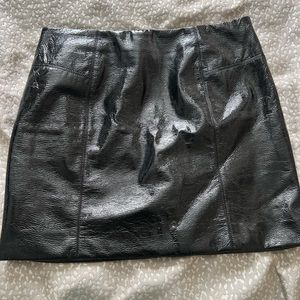 Black Faux Patent Leather Mini Skirt. Brand New